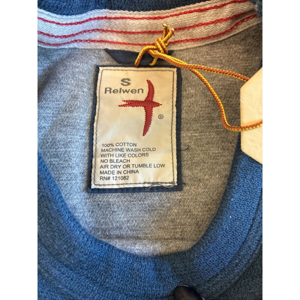 NWT Relwen Micro Waffle Crew, Exclusive, Long Sleeve, Men Size S, Blue - Picture 6 of 8